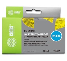 Картридж струйный Cactus CS-CN048 №951XL желтый (26мл) для HP DJ Pro 8100/8600
