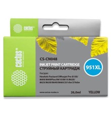 Картридж струйный Cactus CS-CN048 №951XL желтый (26мл) для HP DJ Pro 8100/8600