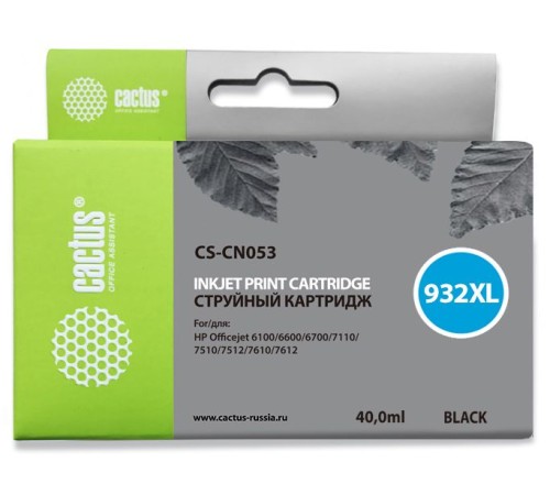 Картридж струйный Cactus CS-CN053 №932XL черный (40мл) для HP DJ 6600