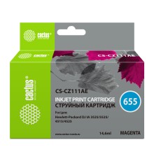 Картридж струйный Cactus CS-CZ111AE №655 пурпурный (14.6мл) для HP DJ IA 3525/5525/4525