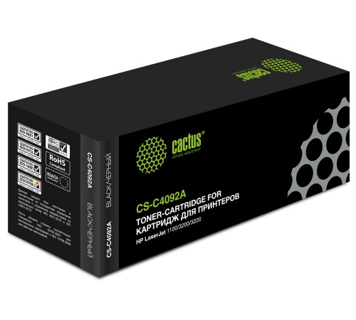 Картридж лазерный Cactus CS-C4092A C4092A черный (2500стр.) для HP LJ 1100/3200/3220