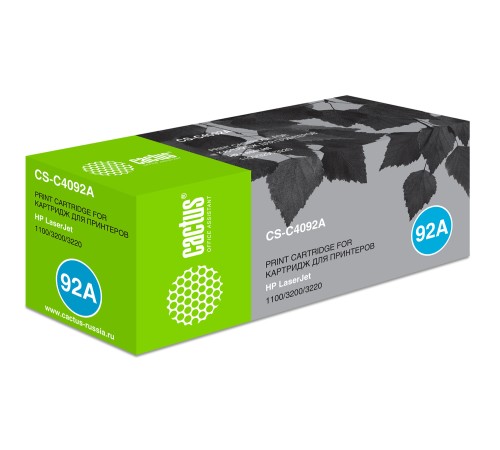 Картридж лазерный Cactus CS-C4092A C4092A черный (2500стр.) для HP LJ 1100/3200/3220