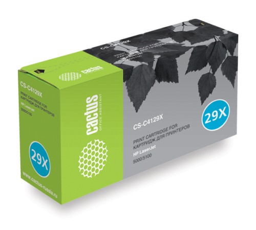 Картридж лазерный Cactus CS-C4129X C4129X черный (10000стр.) для HP LJ 5000/5100