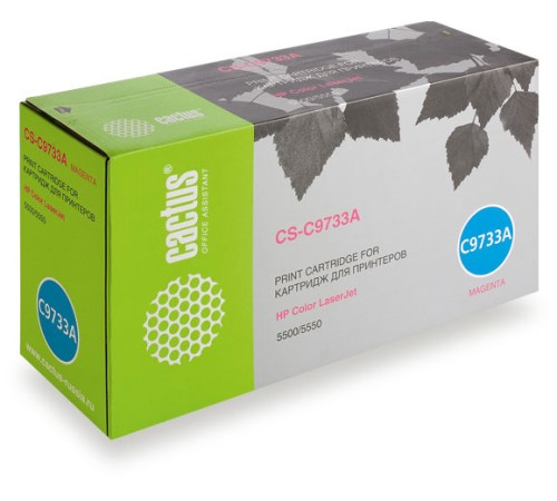 Картридж лазерный Cactus CS-C9733A пурпурный (12000стр.) для HP CLJ 5500/5550