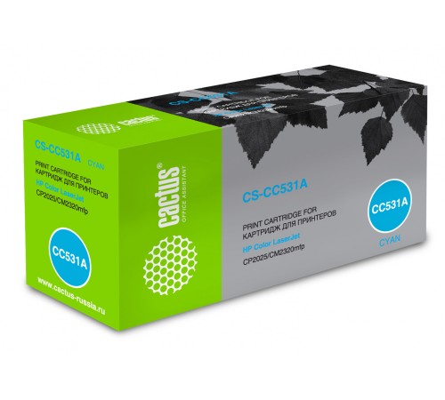 Картридж лазерный Cactus CS-CC531A CC531A голубой (2800стр.) для HP CLJ CP2025/CM2320