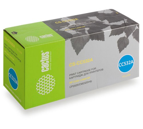 Картридж лазерный Cactus CS-CC532A CC532A желтый (2800стр.) для HP CLJ CP2025/CM2320