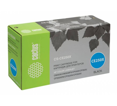Картридж лазерный Cactus CS-CE250X CE250X черный (10500стр.) для HP CLJ CP3525/CM3530