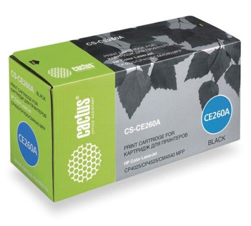 Картридж лазерный Cactus CS-CE260A CE260A черный (8500стр.) для HP LJ CP4025/CP4525/CM4540
