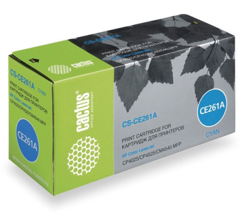 Картридж лазерный Cactus CS-CE261A CE261A голубой (11000стр.) для HP LJ CP4025/CP4525/CM4540