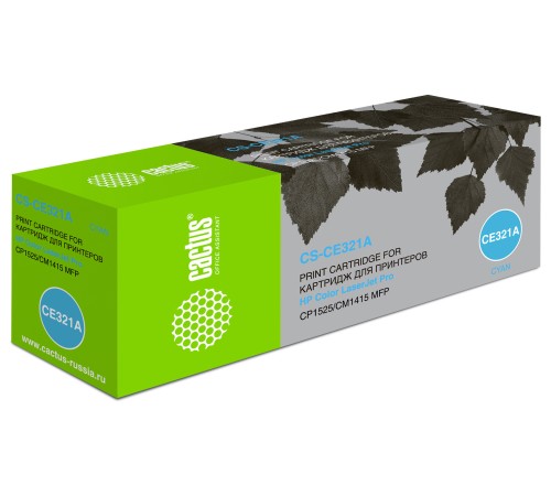 Картридж лазерный Cactus CS-CE321A CE321A голубой (1300стр.) для HP LJ CP1525