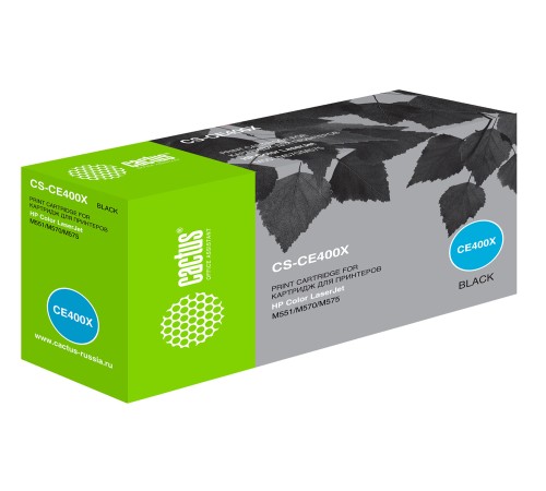 Картридж лазерный Cactus CS-CE400X CE400X черный (11000стр.) для HP LJ M551