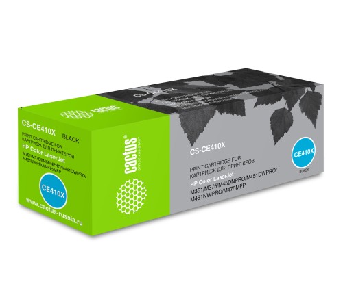 Картридж лазерный Cactus CS-CE410X CE410X черный (4000стр.) для HP CLJ Pro 300/M351/M451/M375/M475