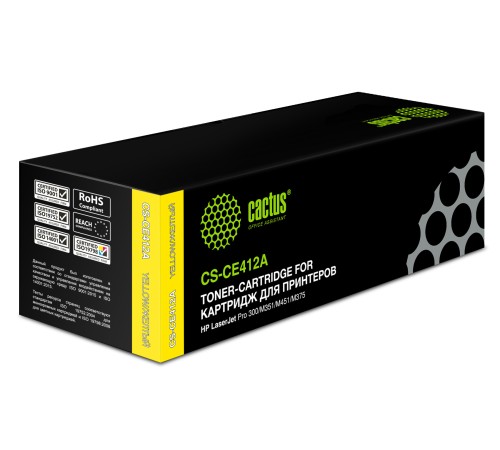 Картридж лазерный Cactus CS-CE412A CE412A желтый (2600стр.) для HP CLJ Pro 300/400/M351/