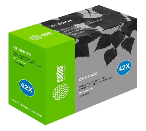 Картридж лазерный Cactus CS-Q5942X Q5942X черный (20000стр.) для HP LJ 4250/ 4350