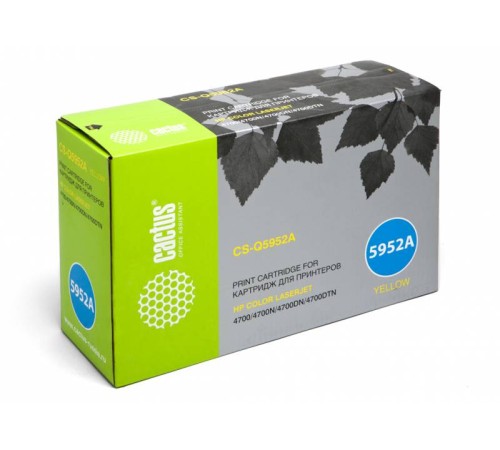 Картридж лазерный Cactus CS-Q5952A Q5952A желтый (10000стр.) для HP CLJ 4700