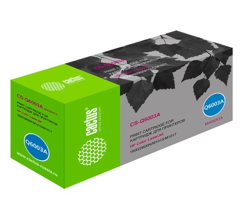 Картридж лазерный Cactus CS-Q6003A Q6003A пурпурный (2000стр.) для HP CLJ 1600/2600N/M1015/M1017