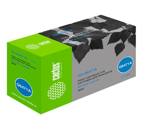 Картридж лазерный Cactus CS-Q6471A Q6471A голубой (4000стр.) для HP CLJ 3600