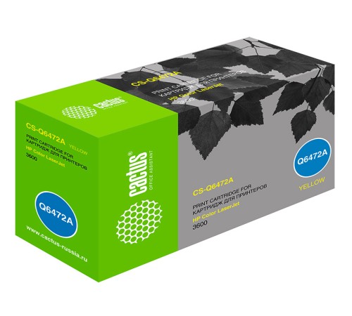 Картридж лазерный Cactus CS-Q6472A Q6472A желтый (4000стр.) для HP CLJ 3600