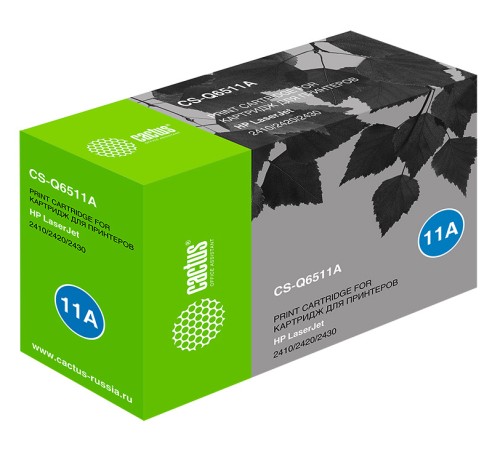 Картридж лазерный Cactus CS-Q6511A Q6511A черный (6000стр.) для HP LJ 2410/2420/2430