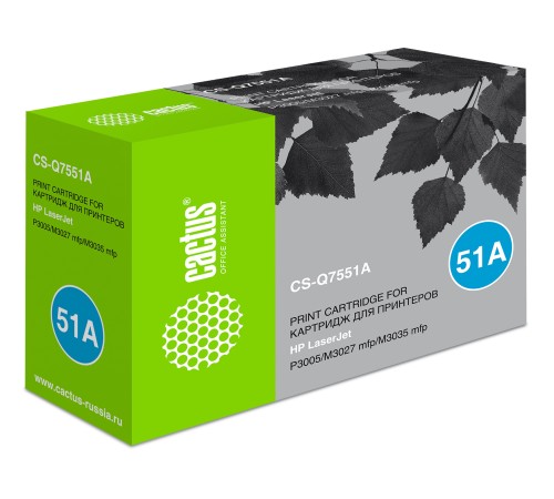 Картридж лазерный Cactus CS-Q7551A Q7551A черный (6500стр.) для HP LJ P3005/M3027/M3035