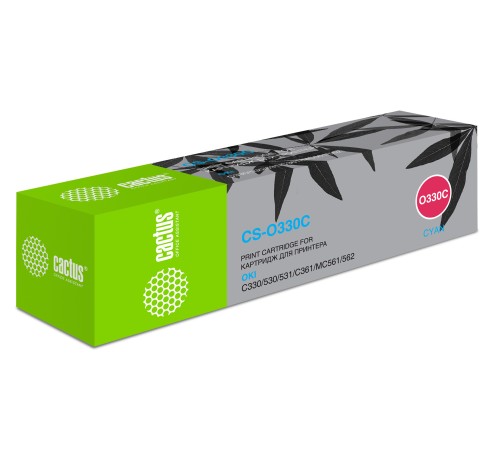 Картридж лазерный Cactus 44469716 CS-O330C голубой (3000стр.) для Oki C330/C530