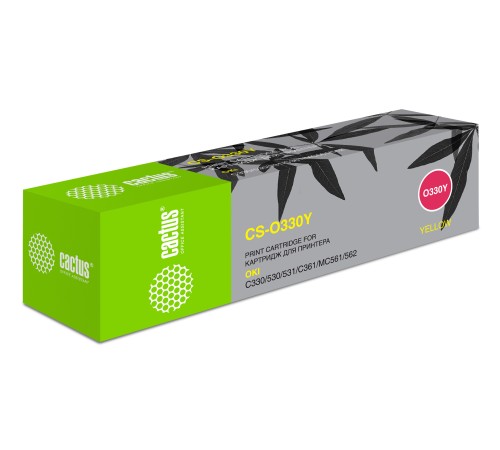 Картридж лазерный Cactus 44469714 CS-O330Y желтый (3000стр.) для Oki C330/C530