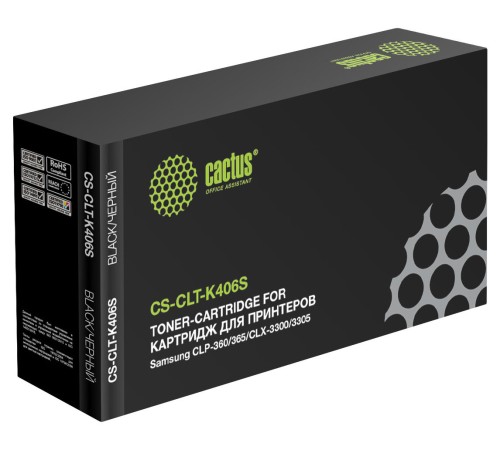 Картридж лазерный Cactus CS-CLT-K406S CLT-K406S черный (1500стр.) для Samsung CLP-360/365/CLX-3300/3305