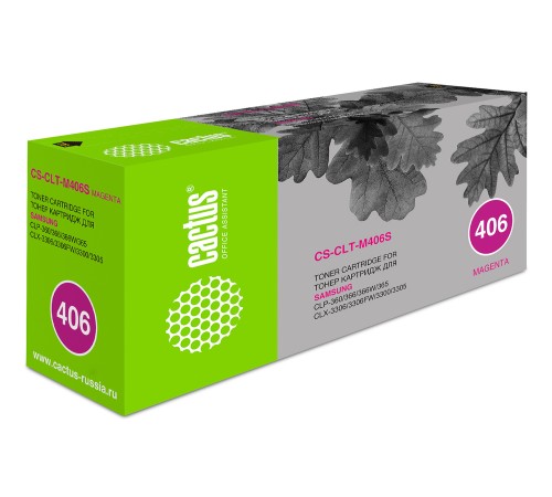 Картридж лазерный Cactus CS-CLT-M406S CLT-M406S пурпурный (1000стр.) для Samsung CLP-360/365/CLX-3300/3305