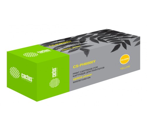 Картридж лазерный Cactus CS-PH6000Y 106R01633 желтый (1000стр.) для Xerox Phaser 6000/6010