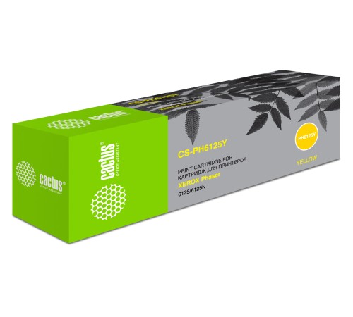 Картридж лазерный Cactus CS-PH6125Y 106R01337 желтый (1000стр.) для Xerox Phaser 6125