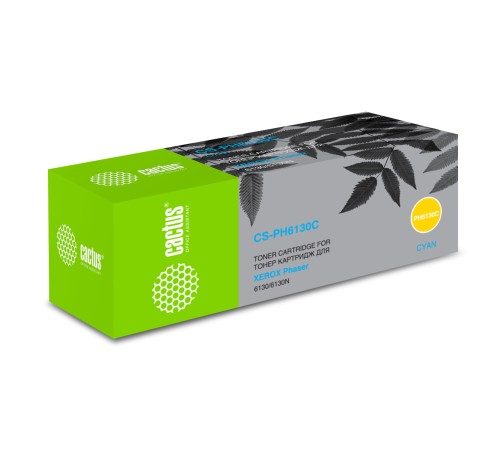 Картридж лазерный Cactus CS-PH6130C 106R01282 голубой (1900стр.) для Xerox Phaser 6130/6130n