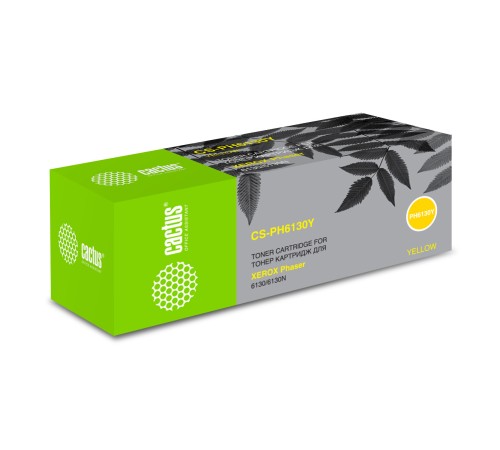 Картридж лазерный Cactus CS-PH6130Y 106R01284 желтый (1900стр.) для Xerox Phaser 6130/6130n