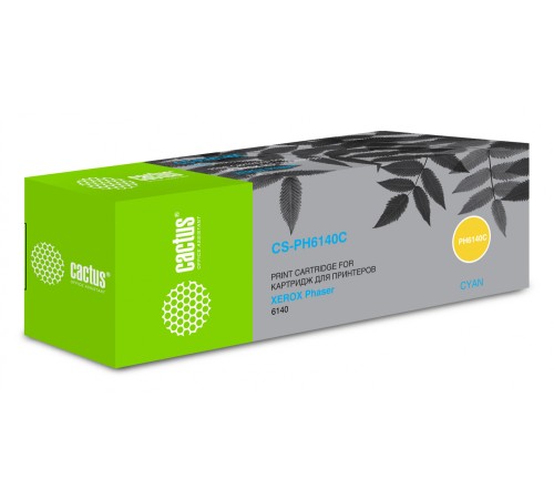 Картридж лазерный Cactus CS-PH6140C 106R01481 голубой (2000стр.) для Xerox Phaser 6140