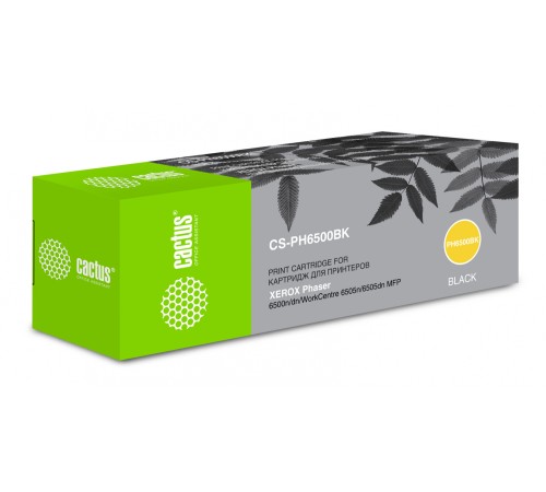 Картридж лазерный Cactus CS-PH6500BK 106R01604 черный (3000стр.) для Xerox Phaser 6500/WorkCentre 6505