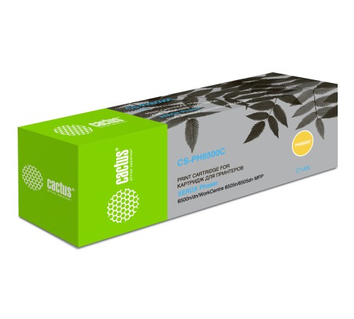 Картридж лазерный Cactus CS-PH6500C 106R01601 голубой (2500стр.) для Xerox Phaser 6500/WorkCentre 6505