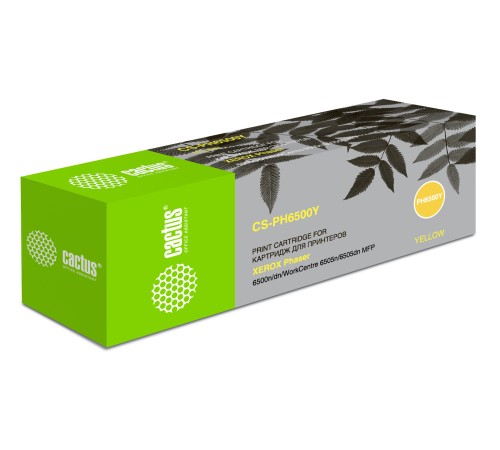 Картридж лазерный Cactus CS-PH6500Y 106R01603 желтый (2500стр.) для Xerox Phaser 6500/WorkCentre 6505