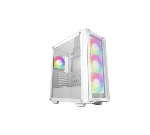 Корпус Deepcool CC560 MESH V2 WH без БП, боковое окно (закаленное стекло), 3x120мм ARGB LED вентилятор спереди и 1x120мм ARGB LED вентилятор сзади, белый, ATX