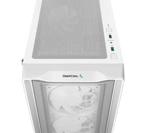 Корпус Deepcool CC560 MESH V2 WH без БП, боковое окно (закаленное стекло), 3x120мм ARGB LED вентилятор спереди и 1x120мм ARGB LED вентилятор сзади, белый, ATX