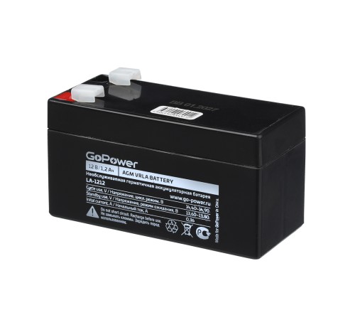 Аккумулятор свинцово-кислотный GoPower LA-1212 12V 1.2Ah (1/20) Аккумулятор свинцово-кислотный GoPower LA-1212 (00-00015319)
