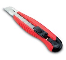 Нож канцелярский Kw-Trio 3713red шир.лез.18мм усиленный 2 сменных лезвия металл красный блистер