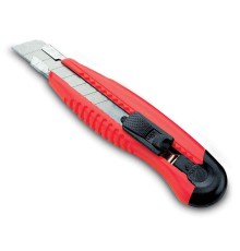 Нож канцелярский Kw-Trio 3713red шир.лез.18мм усиленный 2 сменных лезвия металл красный блистер