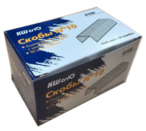 Скобы для степлера N10 Kw-Trio 0100/20 оцинкованные (упак.:20x1000шт.) Скобы для степлера N10 Kw-Trio 0100/20 оцинкованные (упак.:20x1000шт.)