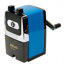 Точилка для карандашей механическая Kw-Trio 307Ablue 307A-BLU 1 отверстие металл синий
