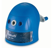 Точилка для карандашей механическая Kw-Trio 314Ablu Робот 314A-BLU 1 отверстие пластик синий