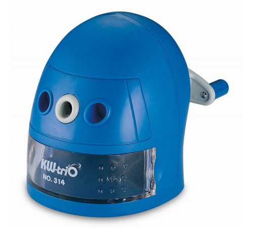 Точилка для карандашей механическая Kw-Trio 314Ablu Робот 314A-BLU 1 отверстие пластик синий