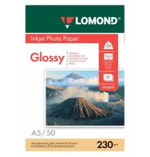 Фотобумага Lomond 0102070 A5/230г/м2/50л./белый глянцевое для струйной печати