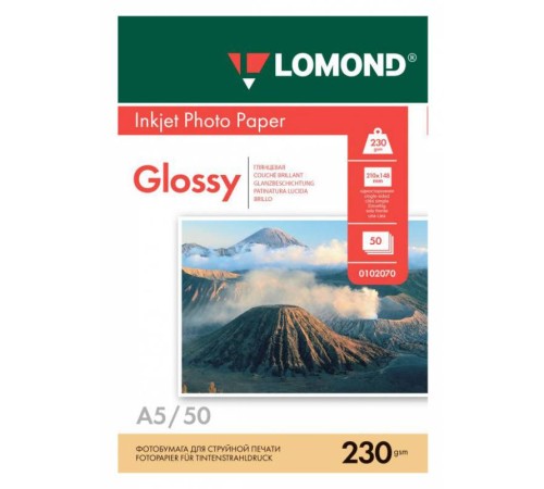 Фотобумага Lomond 0102070 A5/230г/м2/50л./белый глянцевое для струйной печати Фотобумага Lomond 0102070 A5/230г/м2/50л./белый глянцевое для струйной печати