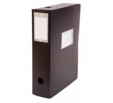 Короб архивный вырубная застежка Бюрократ -BA100/08BLCK пластик 0.8мм корешок 100мм 330х245мм черный