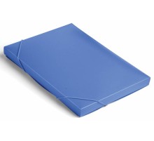 Папка-короб на резинке Бюрократ -BA25/05BLUE пластик 0.5мм корешок 25мм A4 синий