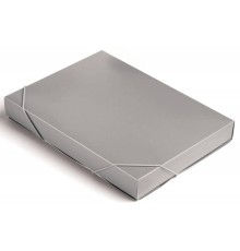 Папка-короб на резинке Бюрократ -BA40/07GREY пластик 0.7мм корешок 40мм A4 серый